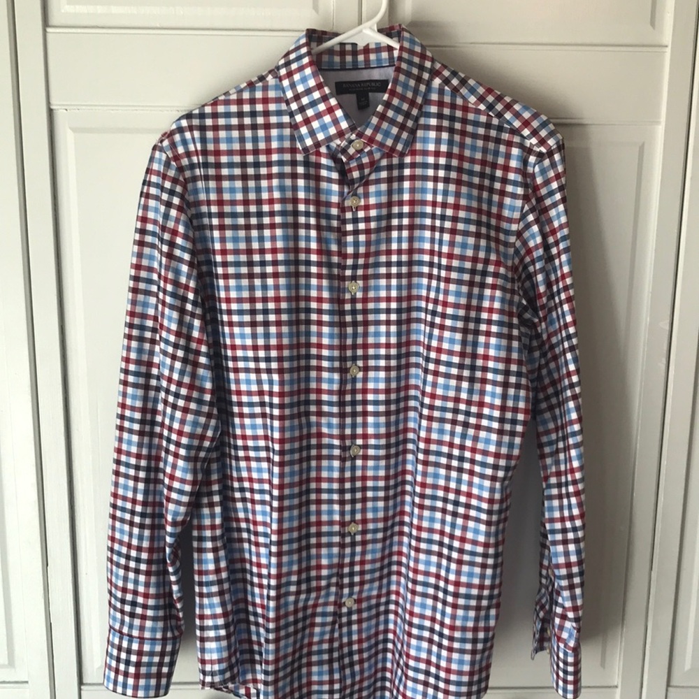 Banana Republic button down dress shirt mens non-iron slim fit Medium